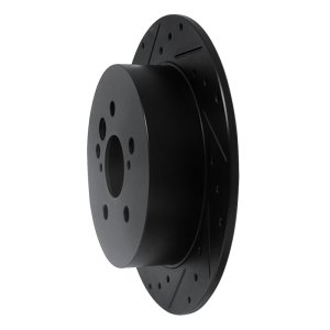 Toyota RAV4 Brake Rotor (1) - Rear Left - R1 Concepts - Drilled & Slotted - Black - `04-`05